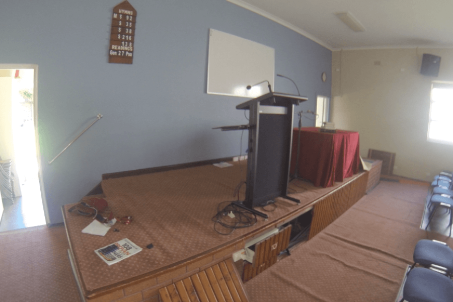 Old Stage Area to be renovated at West Ryde Family Church - The Right Builder900c